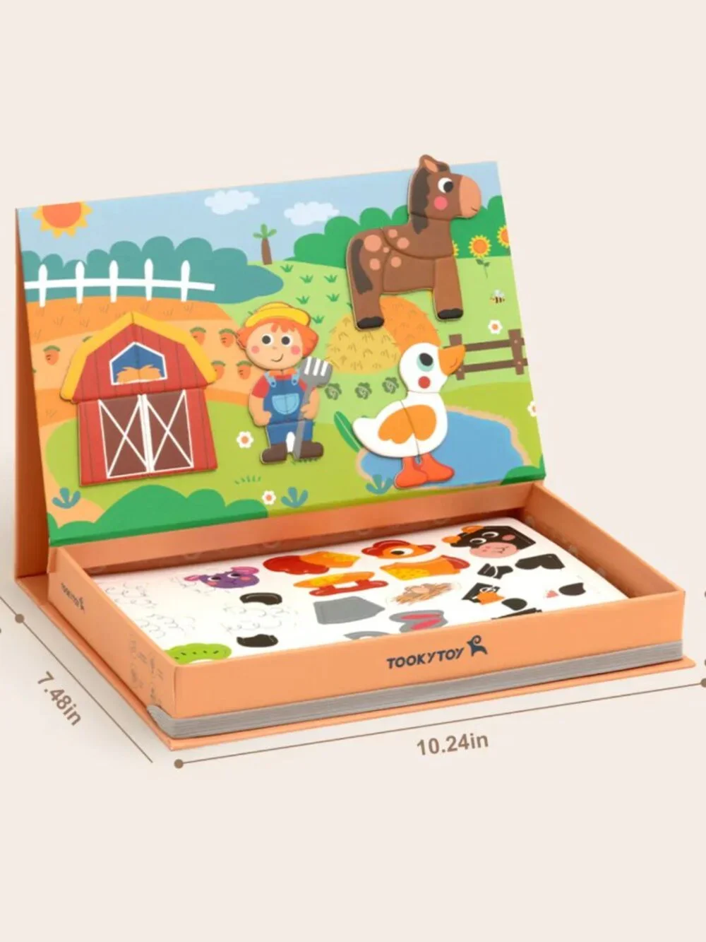 NEW Montessori Magnetic Farm Puzzle Learning Game Educational Travel Toy Kids